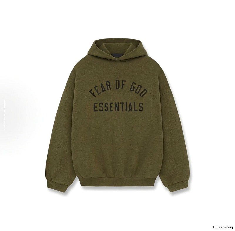 ESSENTIALS minimalist style olive green sweatshirt