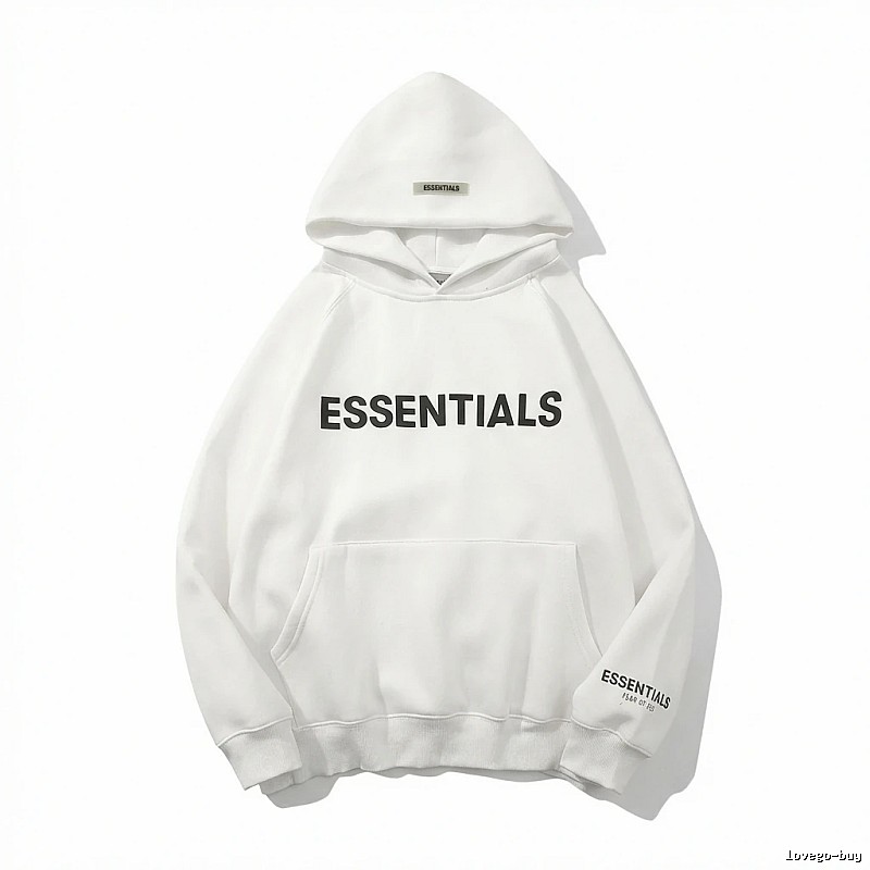 ESSENTIALS minimalist style white sweatshirt