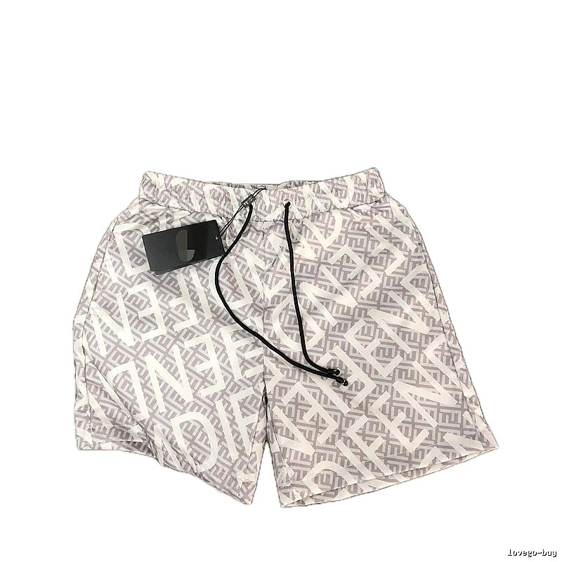 Fendi Double F Monogram Streetwear Light Gray Casual Shorts