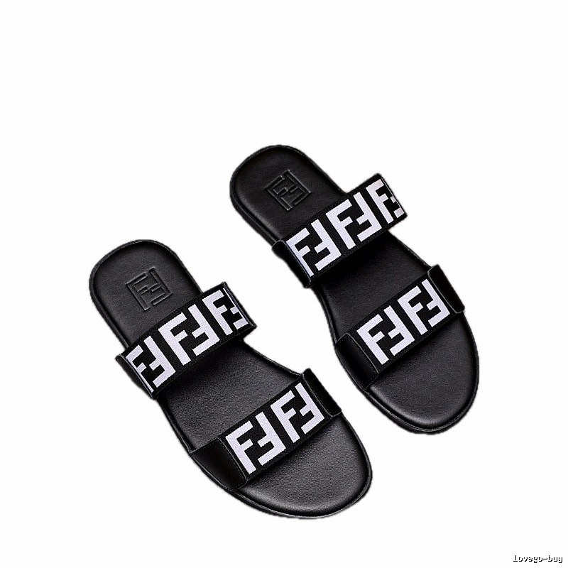 Fendi FF Collection Trendy & Cool Black and White Slides