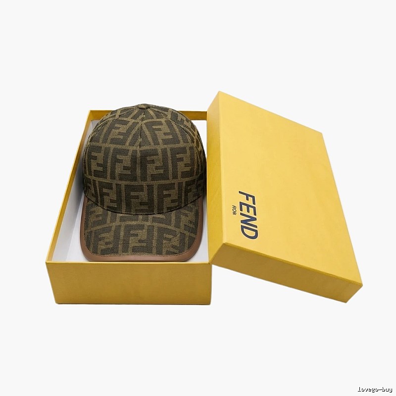 Fendi monogram style coffee-colored hat