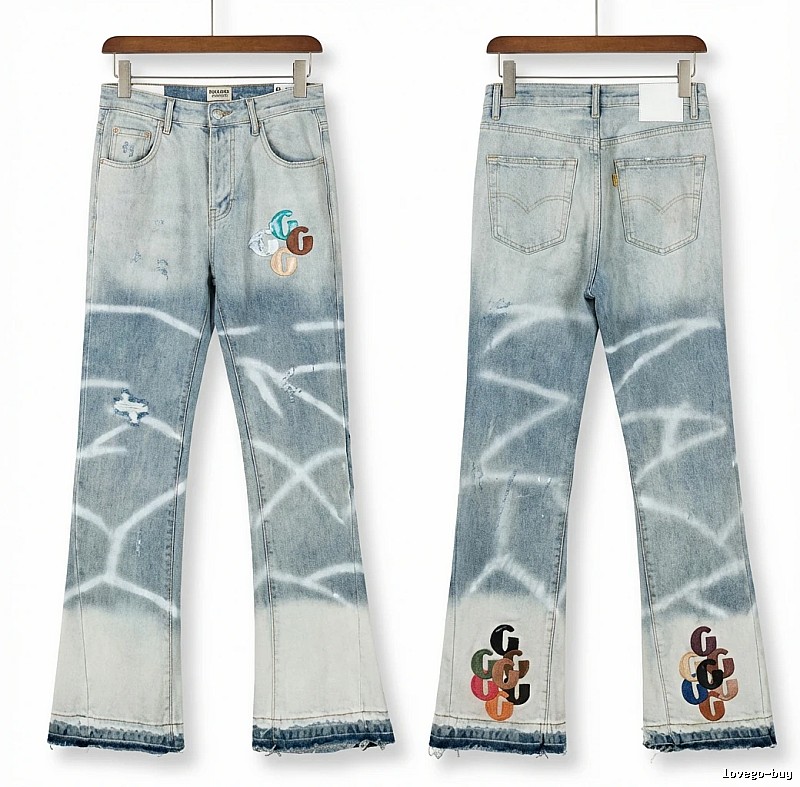 Gallery Dept. graffiti-style light blue jeans