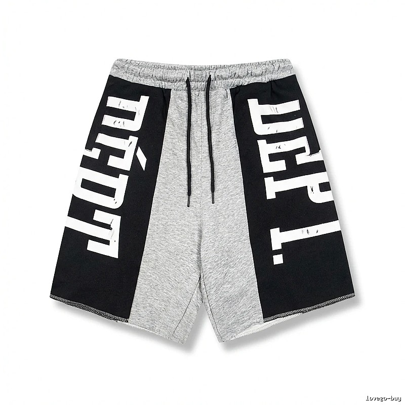 Gallery Dept. letter-print grey and black shorts
