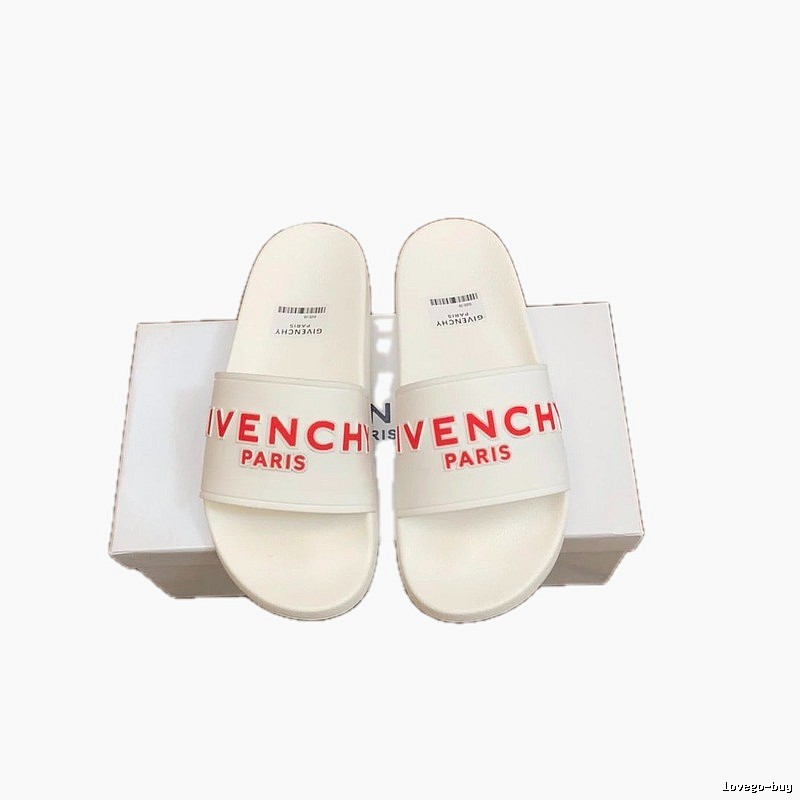 Givenchy Alphabet Collection Trendy Style White Slide Sandals