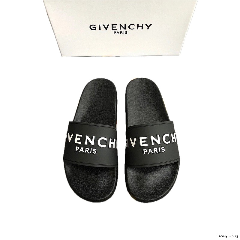 Givenchy Cool Trendy Letter Print Black Slide Sandals