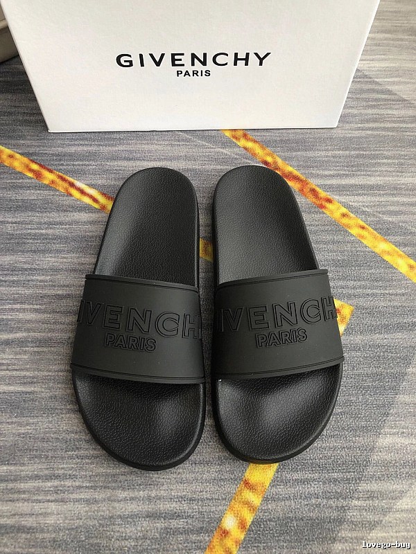 Givenchy PARIS Embossed Casual Black Slides