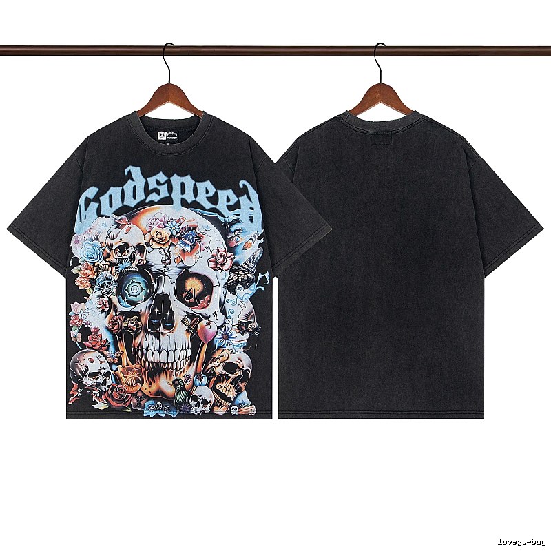 Godspeed Skull Print Street Style Black T-shirt