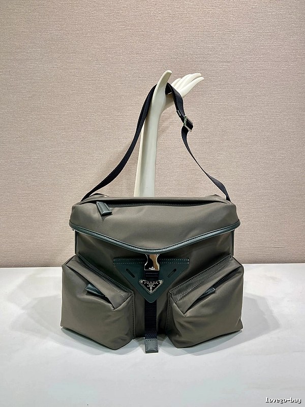 Gray Geometric Shoulder Bag Prada Shoulder Bag for Daily Rotation