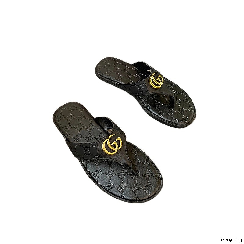 Gucci Double G Casual Style Black Flip-Flops
