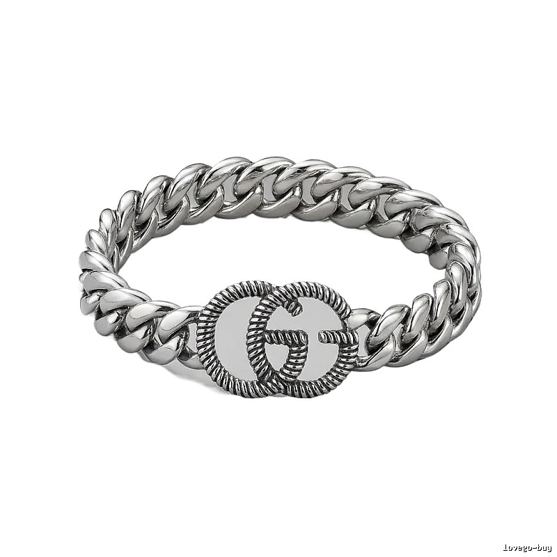 Gucci Double G Retro Style Silver Bracelet