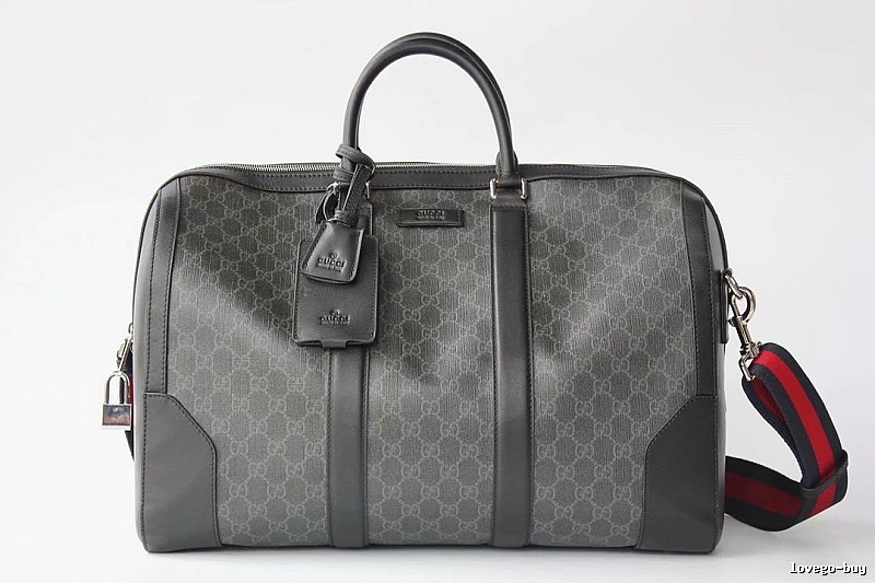 Gucci Duffel Bag with Gray GG Monogram Duffel for Streetwear Looks