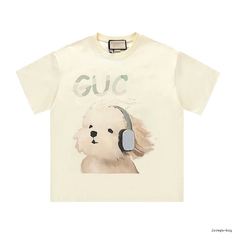 Gucci Puppy Print Casual Off-white T-Shirt
