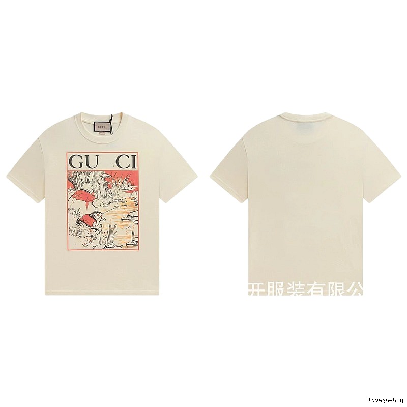 Gucci Vintage Style Illustration Print Off-white T-shirt