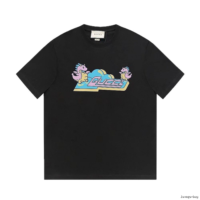 Gucci Year of the Dragon Collection Cartoon Style Black T-Shirt