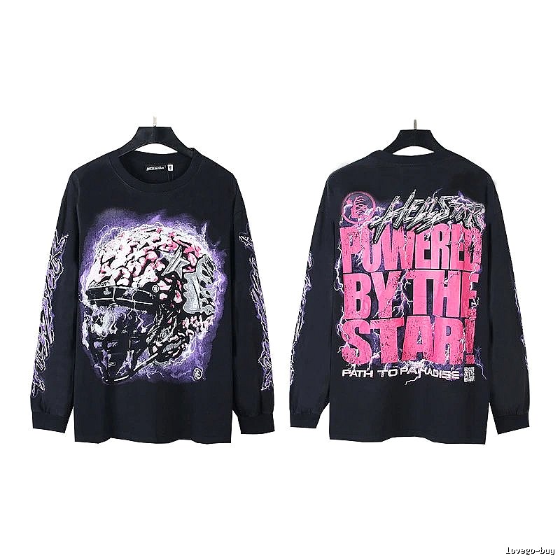 Hellstar dark style black long-sleeved shirt