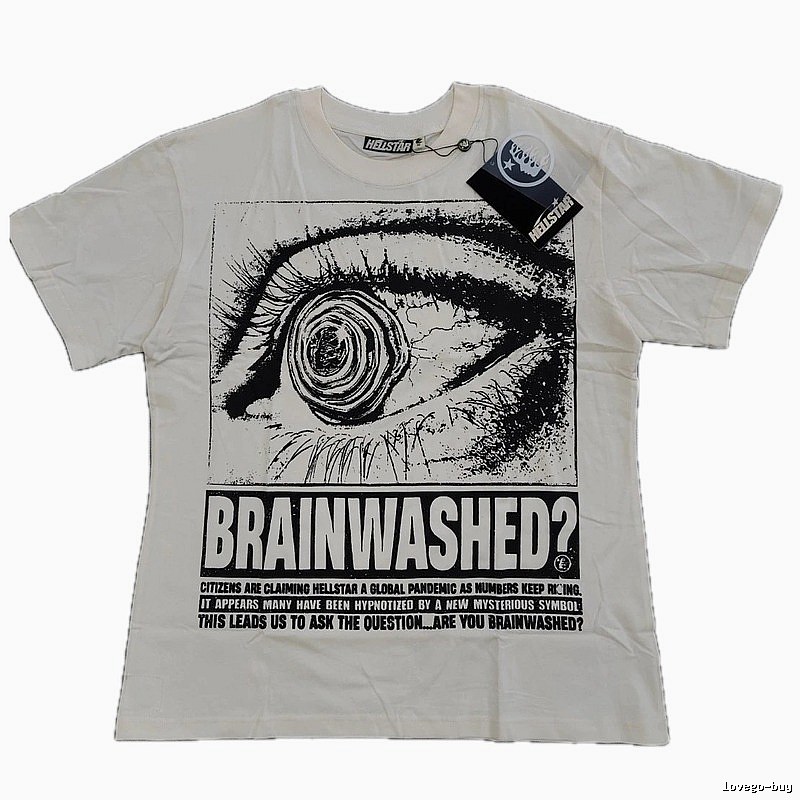 Hellstar Eye Print Street Style White T-Shirt