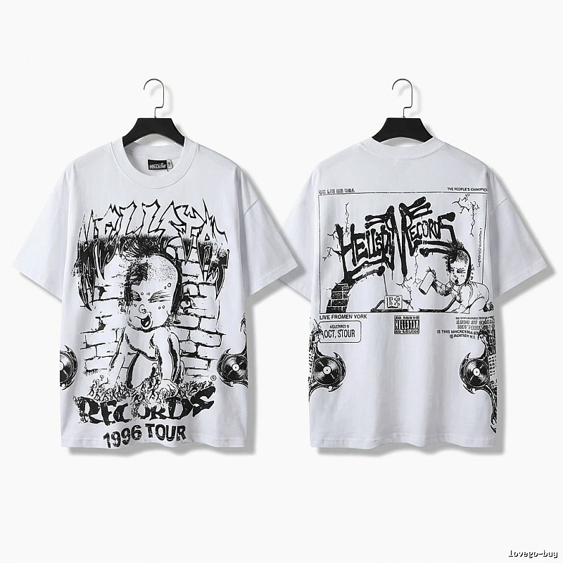Hellstar graffiti-style white T-shirt