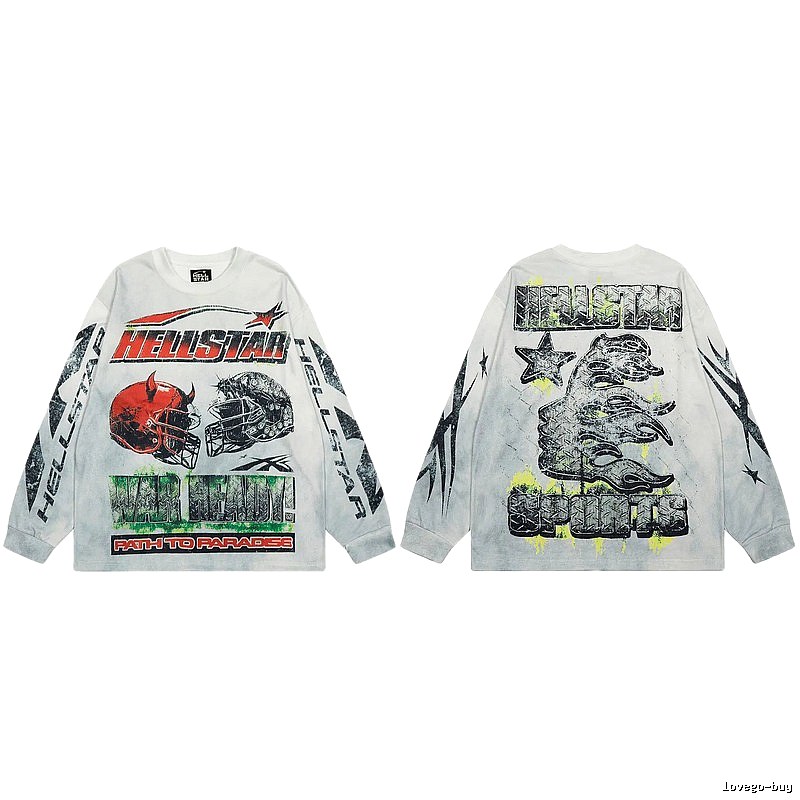 Hellstar Sports Vintage Distressed Off-white Long Sleeve T-Shirt