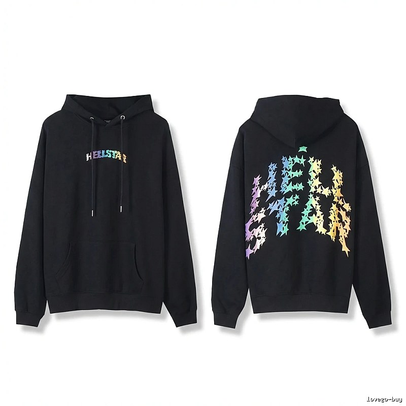 Hellstar Star Print Trendy and Cool Black Sweatshirt