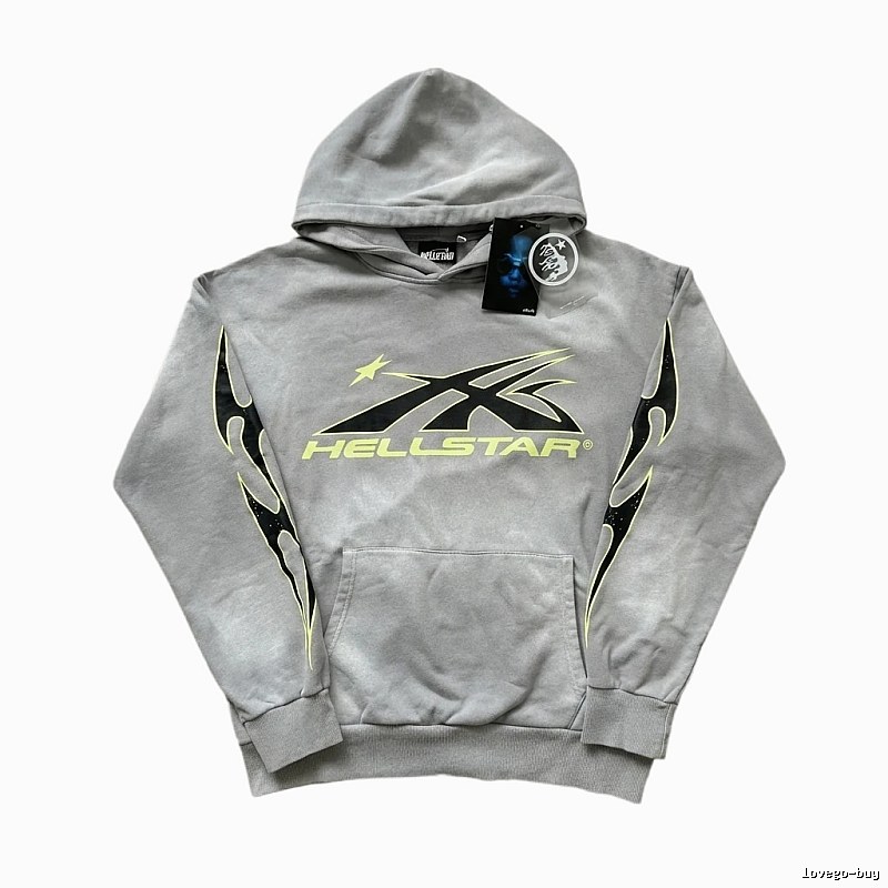 Hellstar trendy and cool style grey hoodie