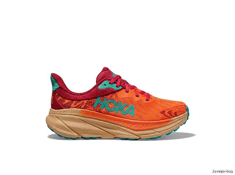 HOKA Trendy Orange-Pink Athletic Shoes