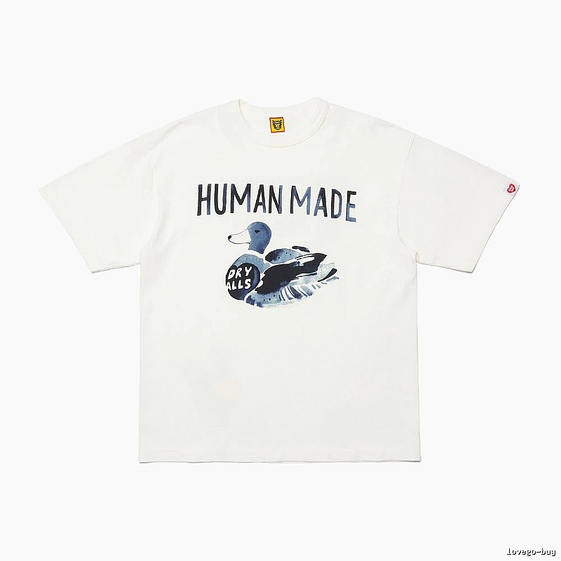 HUMAN MADE Duck Print Vintage Style Off-white Short Sleeve T-shirt
