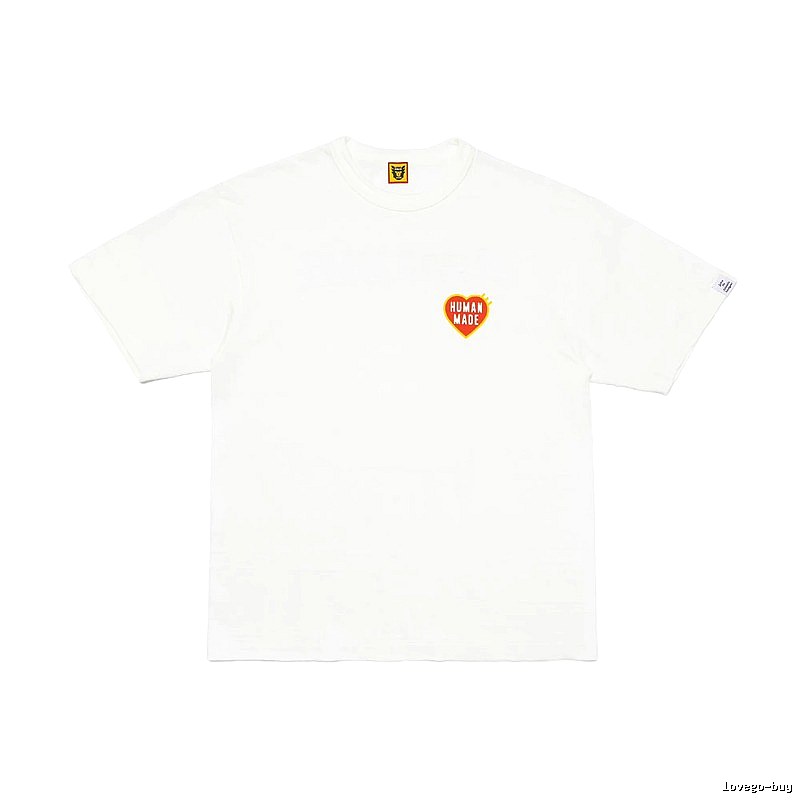 HUMAN MADE Heart Print Japanese Streetwear White T-Shirt