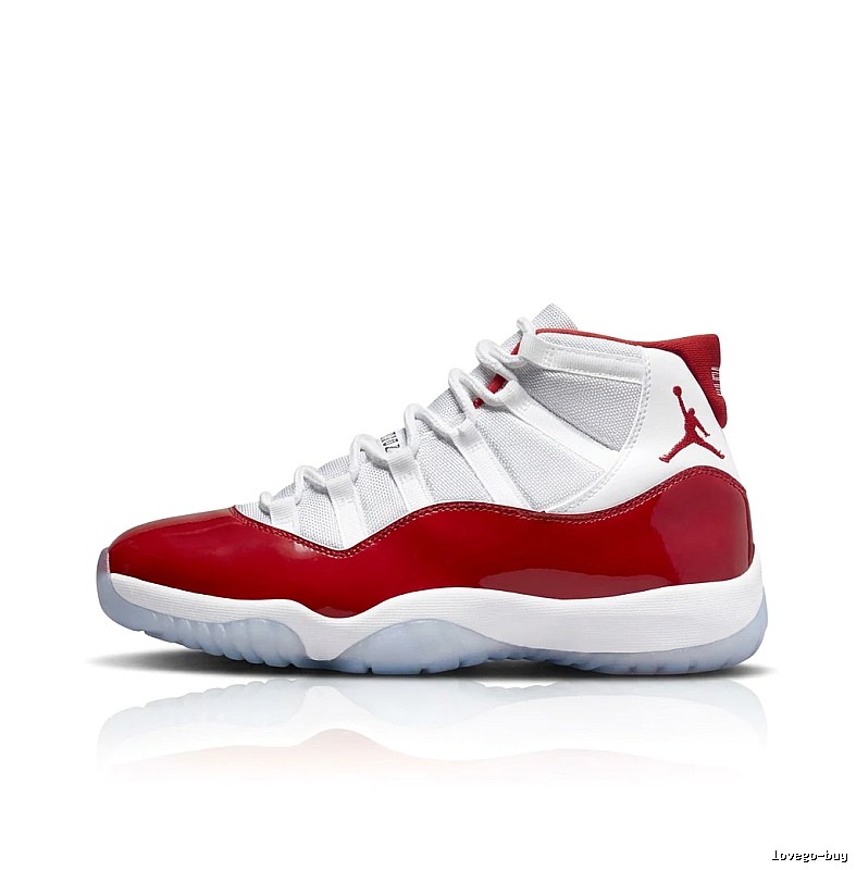 Jordan 11 High-Top Red and White Trendy Sneakers