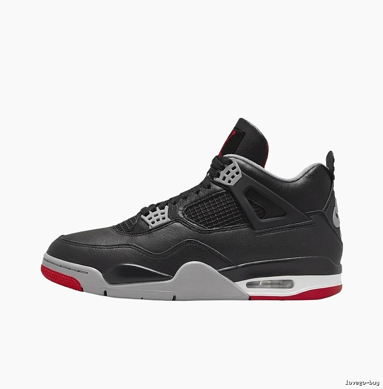 Jordan 4 Black, Grey and Red Trendy Shoes