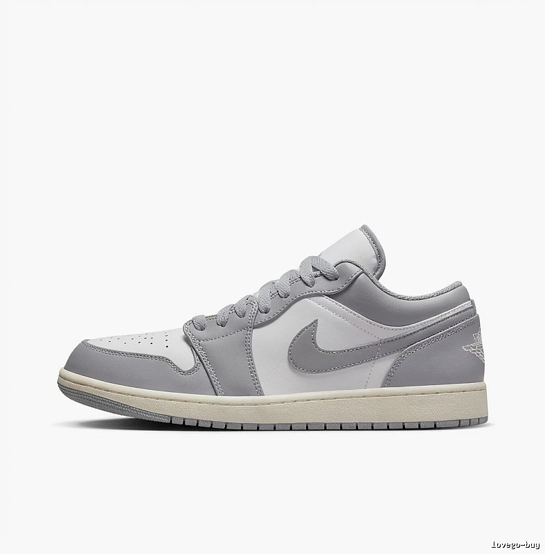 Jordan AJ1 casual style gray and white shoes