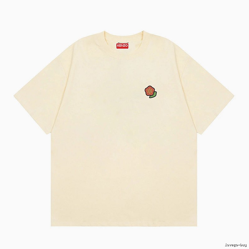KENZO Embroidered Little Flower Casual Style Off-white T-shirt