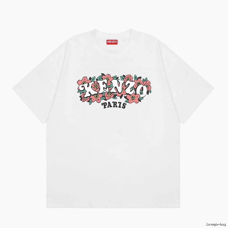 KENZO Floral Collection Street Style White Short-sleeve T-shirt