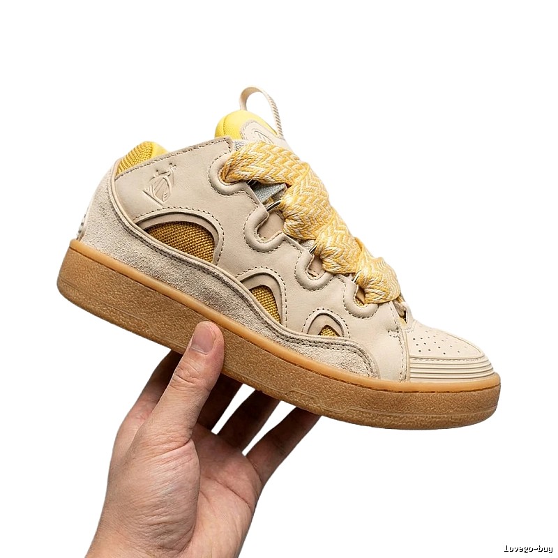 LANVIN retro-style beige sports shoes