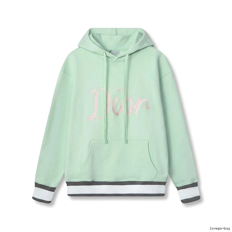 Light green hoodie with Dior letter print