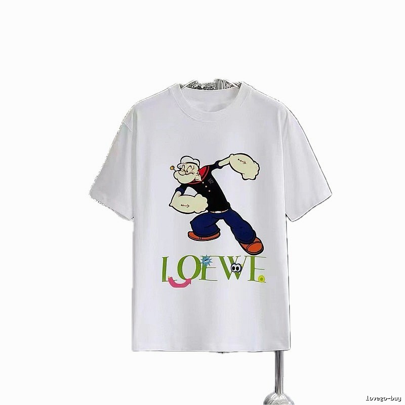LOEWE Popeye Cartoon Casual White T-Shirt