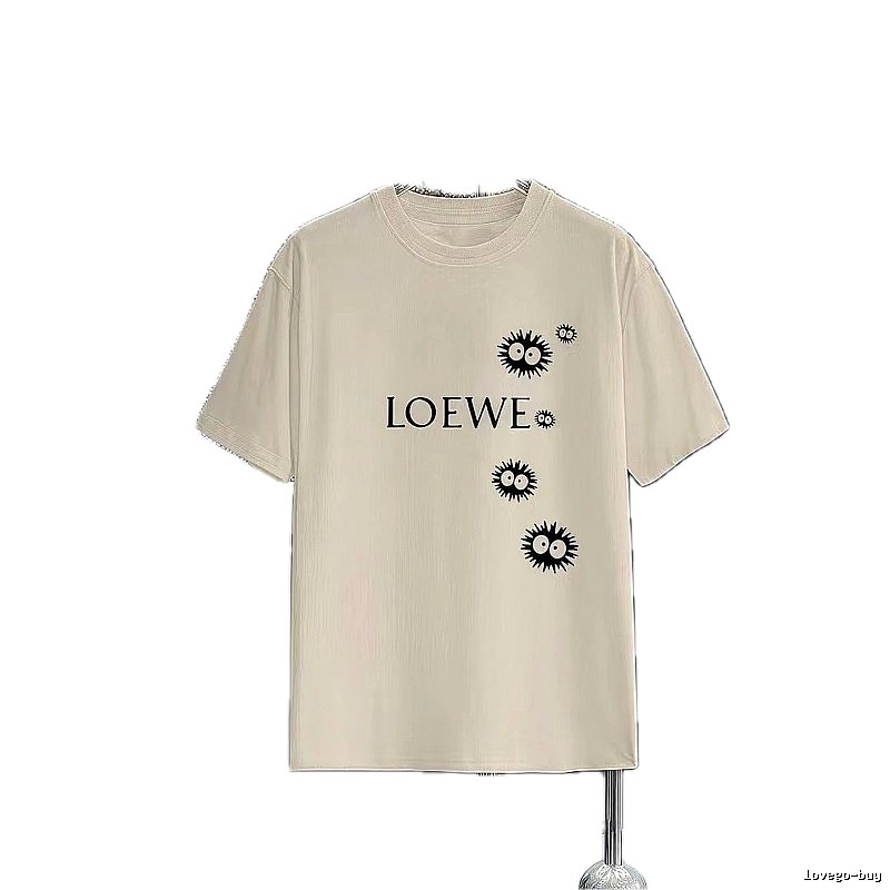LOEWE x My Neighbor Totoro Collaboration Casual-style Beige Short-sleeve T-shirt
