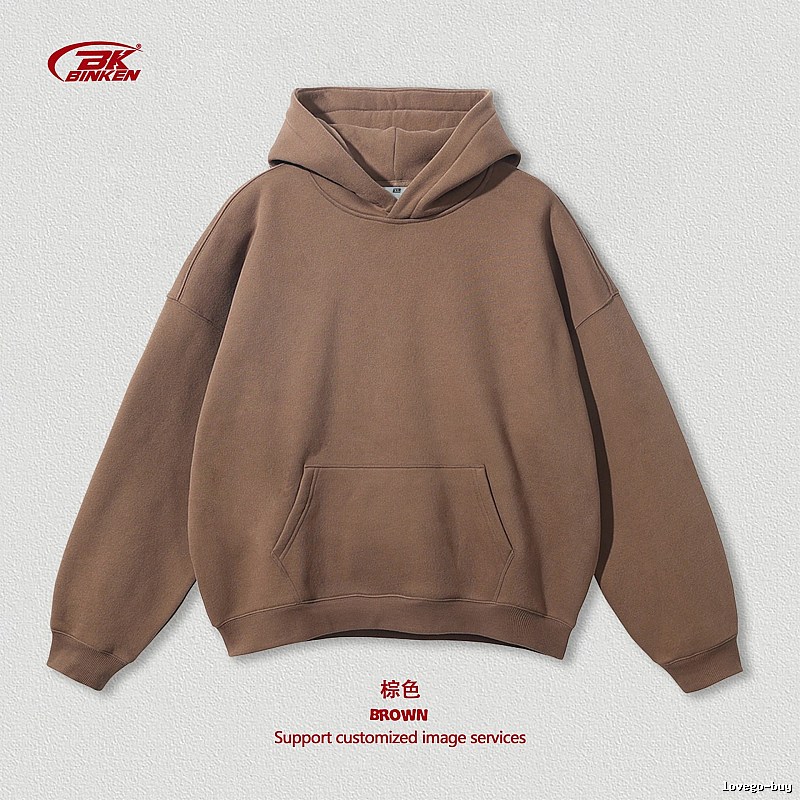 Logo Detail Pullover hoodie Navy Blank Kangaroo with Relaxed Feel