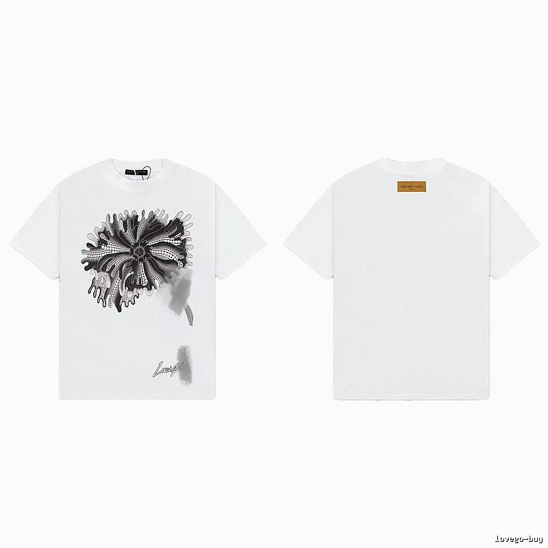 Louis Vuitton Abstract Print Trendy White T-Shirt