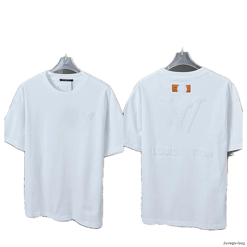 Louis Vuitton Embossed Light Luxury Style White Short-sleeve T-shirt