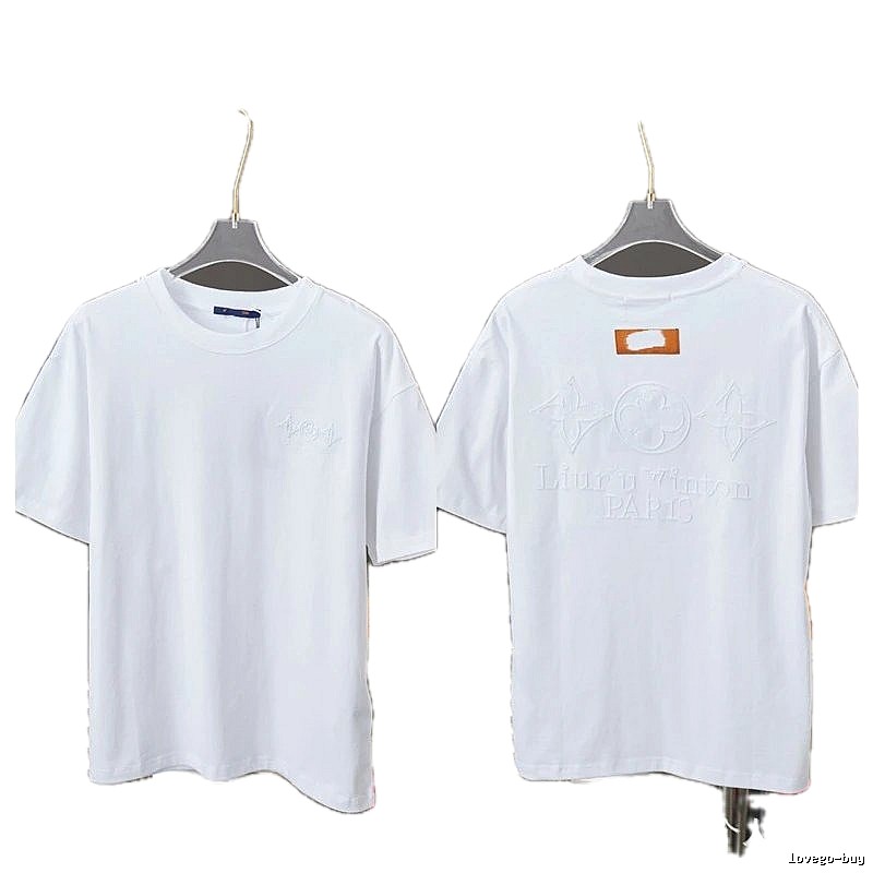Louis Vuitton Embossed Trendy Style White T-Shirt