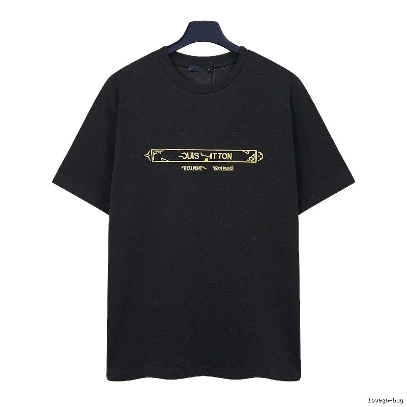 Louis Vuitton Embroidered Trendy-style Black T-Shirt