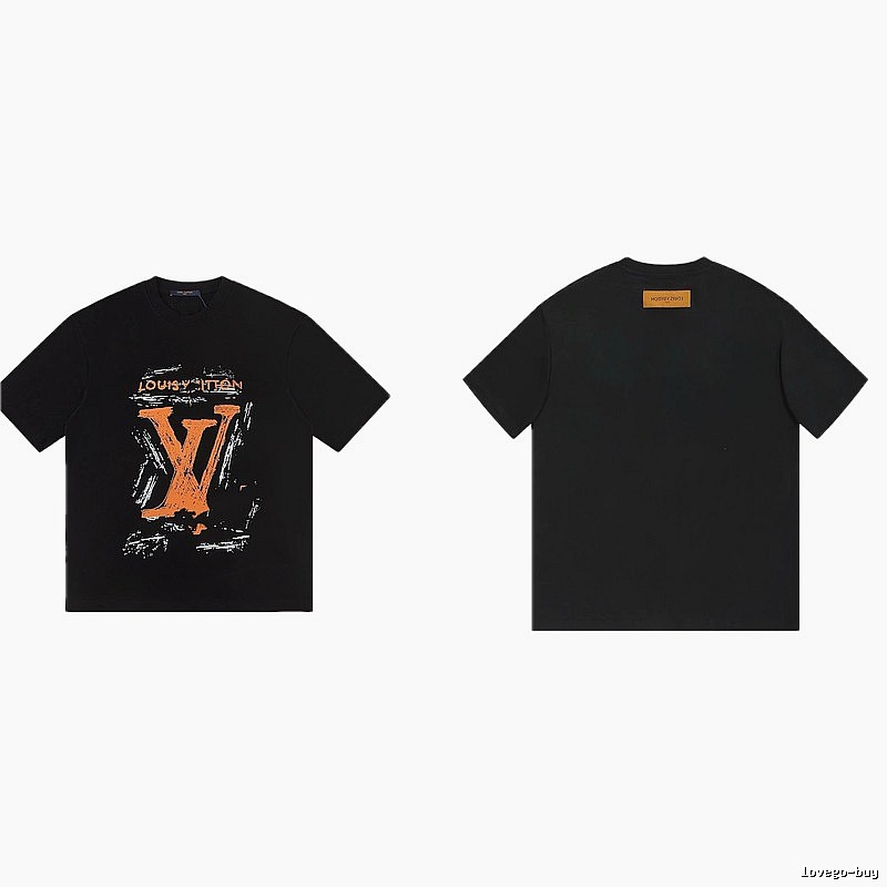 Louis Vuitton Graffiti Street Style Black Short-sleeve T-shirt