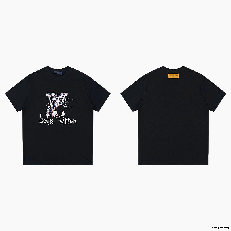 Louis Vuitton Graffiti Street Style Black T-shirt