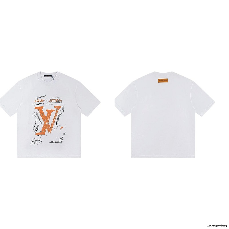 Louis Vuitton Graffiti Trendy Cool Style White Short-sleeve T-shirt