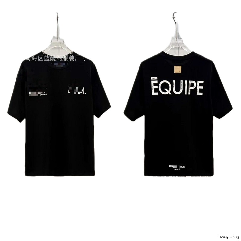 Louis Vuitton Letter Print Cool Trendy Style Black T-Shirt