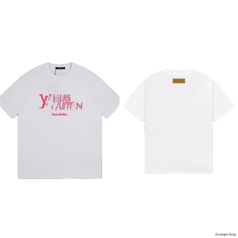 Louis Vuitton Trendy Misaligned Print White T-shirt