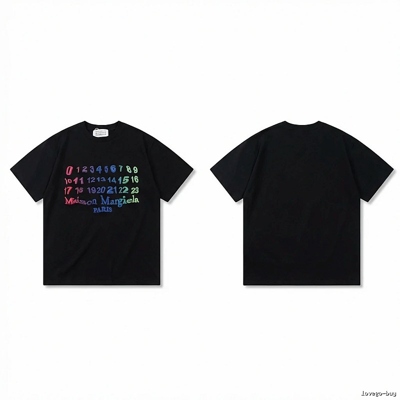 Maison Margiela black T-shirt with digital printing style