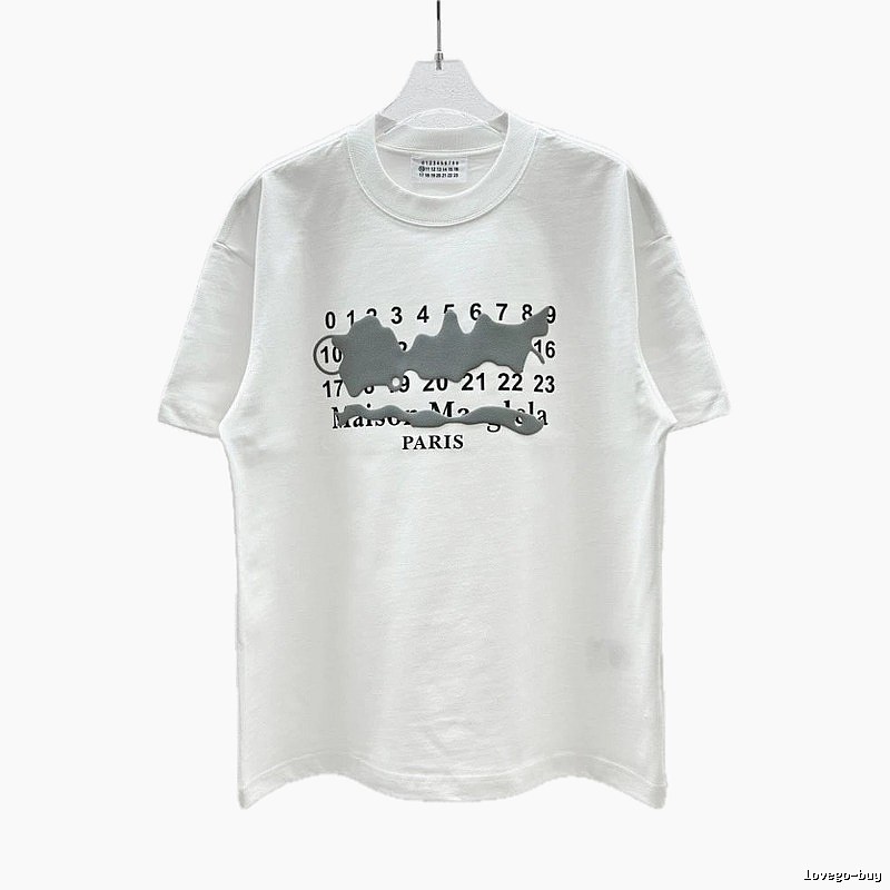 Maison Margiela Digital Graffiti Street Style White T-Shirt