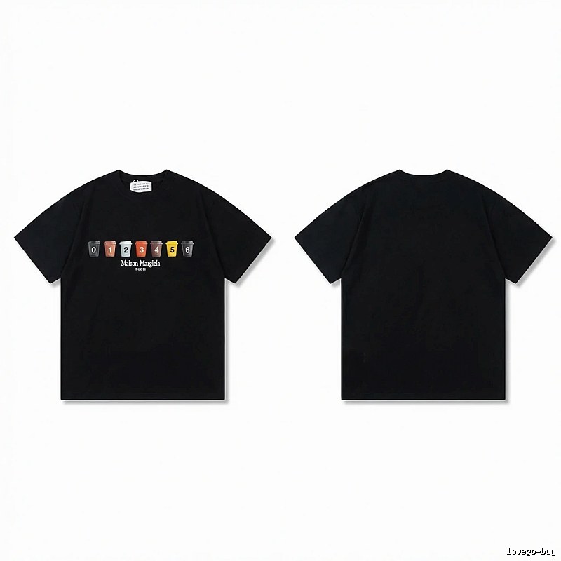 Maison Margiela digital print style black T-shirt