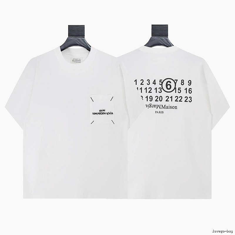 Maison Margiela MM6 Streetwear Brand White Short Sleeve T-shirt